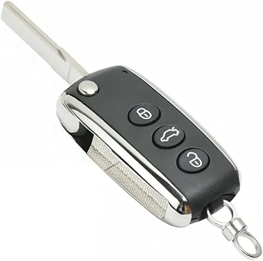 Aftermartket Replacement Flip Key Shell Compatible For Bentley Flying Spur, Mulsanne, Continental Gt, Continental, Continental Gtc With Uncut Blade 1