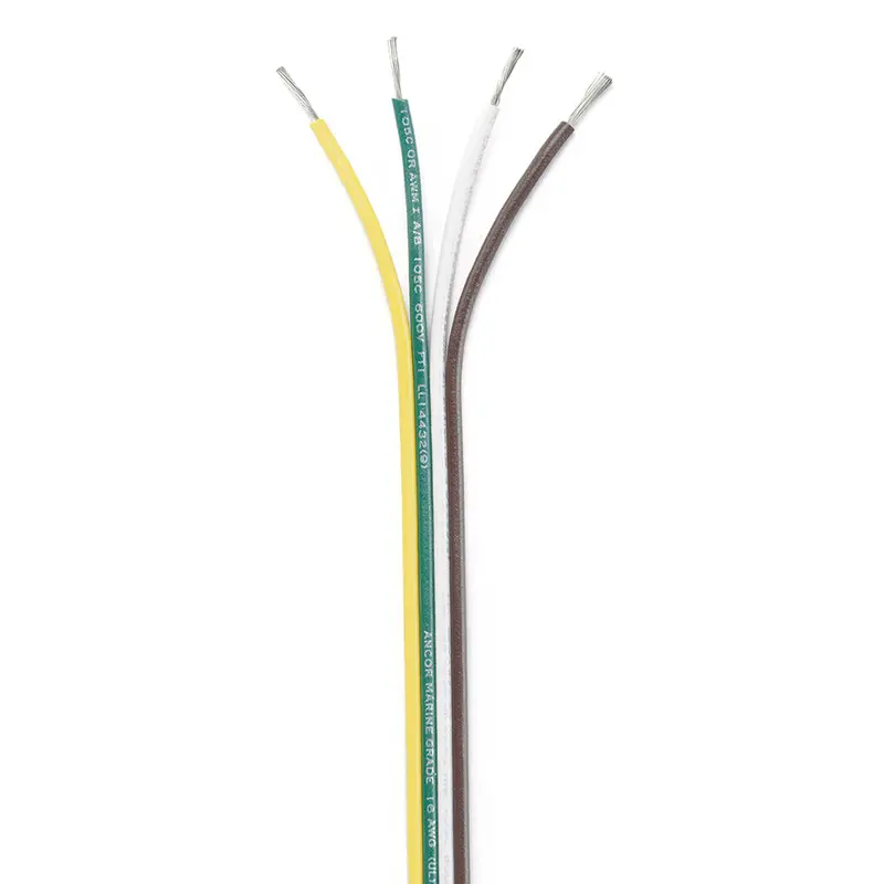 Ancor Ribbon Bonded Cable - 16/4 Awg - Brown/Green/White/Yellow - Flat - 100' [154510] 1