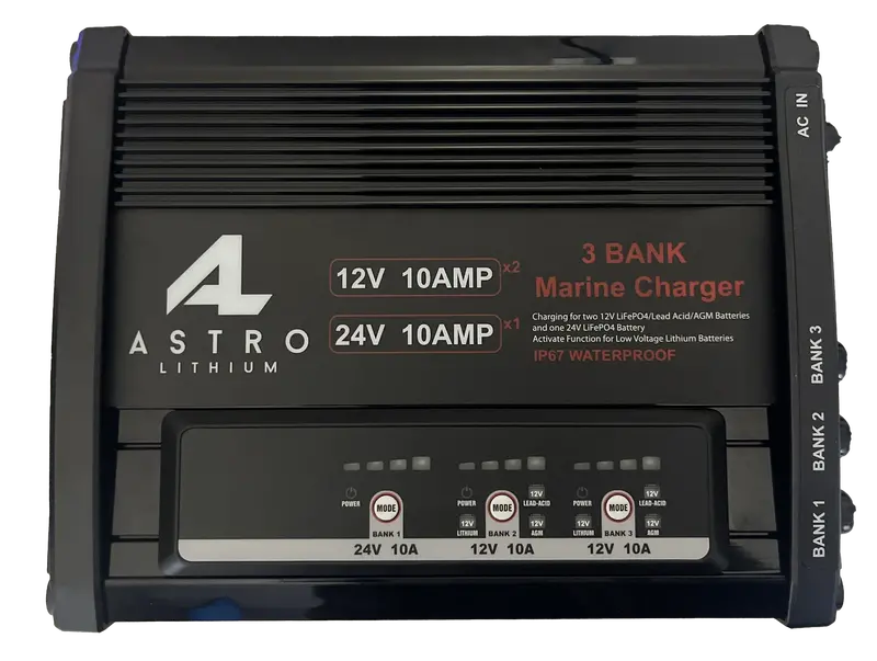 Astro Lithium 24V And 12V 3-Bank Onboard Charger 1