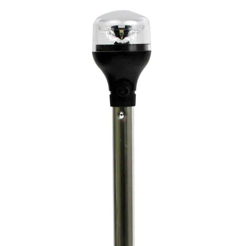 Attwood Lightarmor Plug-In All-Around Light - 20" Aluminum Pole - Black Horizontal Composite Base W/Adapter [5550-Pa20-7] 1