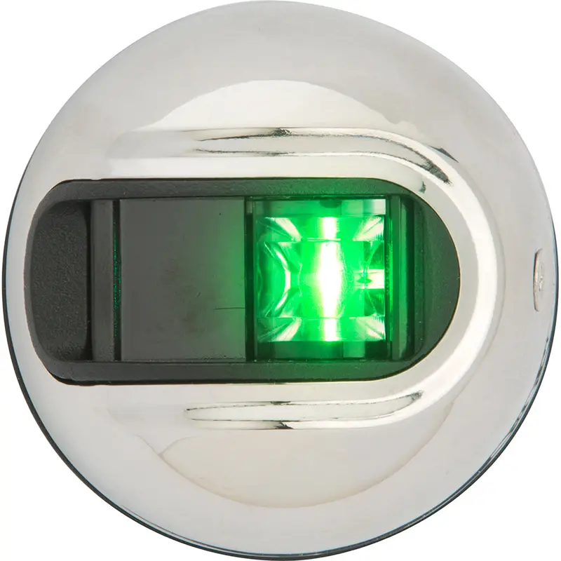 Attwood Lightarmor Vertical Surface Mount Navigation Light - Starboard (Green) - Stainless Steel - 2Nm [Nv3012ssg-7] 1