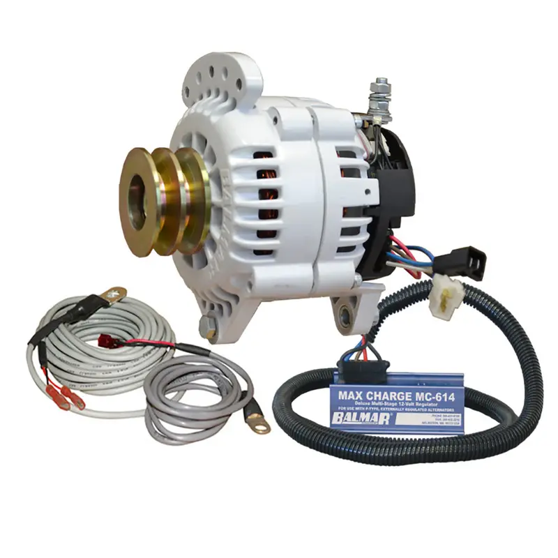 Balmar Alternator 100 Amp Kit 12V 3.15" Dual Foot Saddle Dual Pulley Regulator  Temp Sensor [60-Yp-Mc-100-Dv] 1