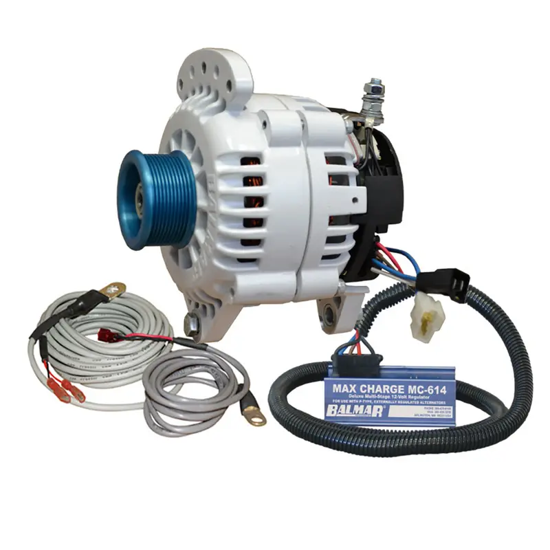 Balmar Alternator 100 Amp Kit 12V 3.15" Dual Foot Saddle J10 Pulley Regulator  Temp Sensor [60-Yp-Mc-100-J10] 1