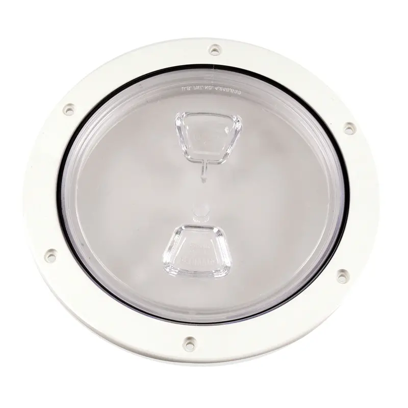 Beckson 6" Clear Center Screw Out Deck Plate - White [Dp60-W-C] 1