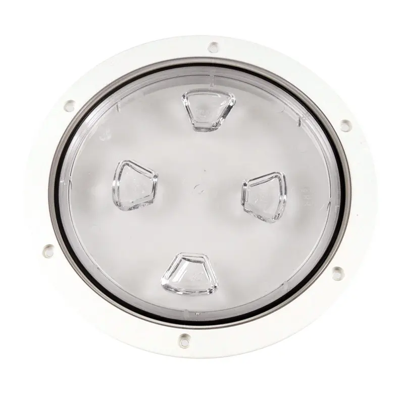 Beckson 8" Clear Center Screw-Out Deck Plate - White [Dp80-W-C] 1