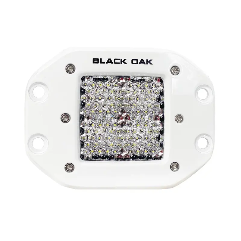 Black Oak 2" Marine Flush Mount Led Pod Light - Diffused Optics - White Housing - Pro Series 3.0 [2Dm-Fpod10cr] 1