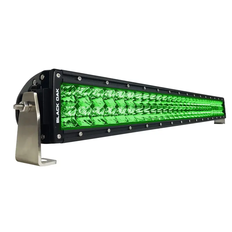 Black Oak 30" Curved Double Row Green Led Hog Hunting Light Bar - Combo Optics - Black Housing - Pro Series 3.0 [30Cg-D3os] 1