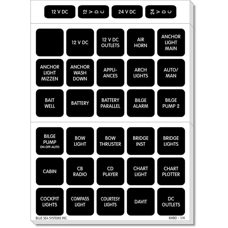 Blue Sea 4217 Square Format Label Set - 120 [4217] 1