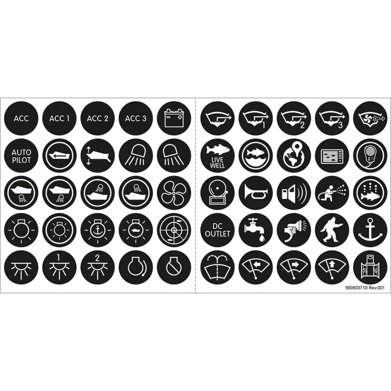 Blue Sea 4230 Push Button Switch Label Kit [4230] 1