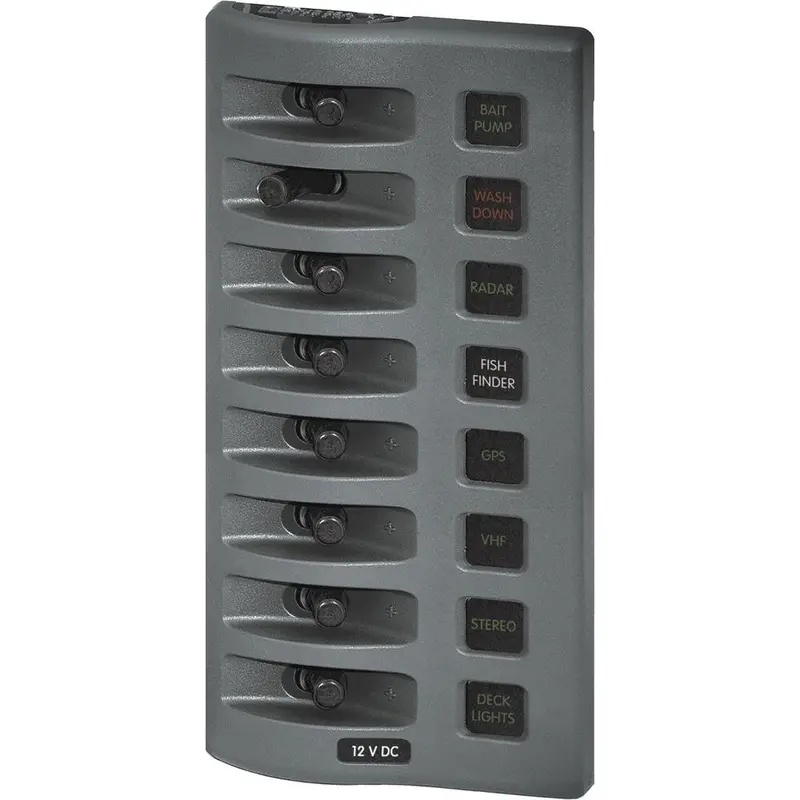 Blue Sea 4308 Weatherdeck Water Resistant Fuse Panel - 8 Position - Grey [4308] 1