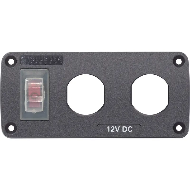 Blue Sea 4364 Water Resistant Usb Accessory Panel - 15A Circuit Breaker, 2X Blank Apertures [4364] 1