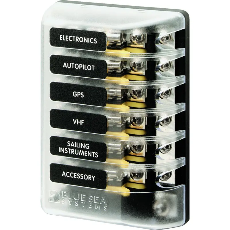 Blue Sea 5015 St Glass Fuse Block W/Negative Bus [5015] 1