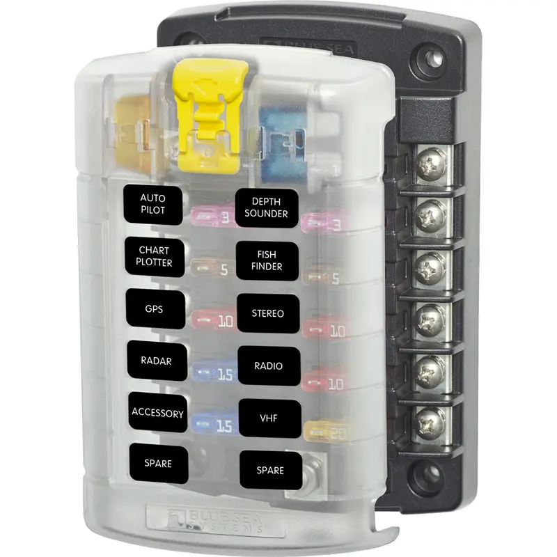 Blue Sea 5029 St Blade Fuse Block W/Cover - 12 Circuit W/O Negative Bus [5029] 1