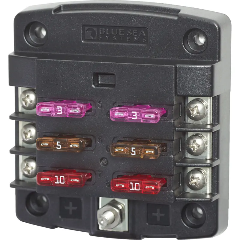 Blue Sea 5033 St Blade Fuse Block W/Out Cover - 6 Circuit W/Out Negative Bus [5033] 1