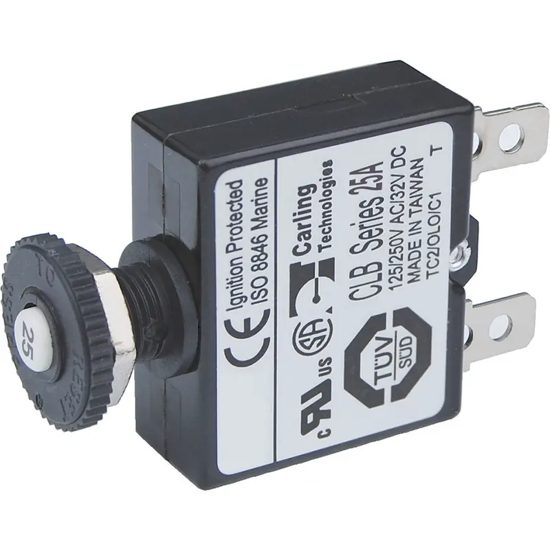 Blue Sea 7058 25A Push Button Thermal With Quick Connect Terminals [7058] 1
