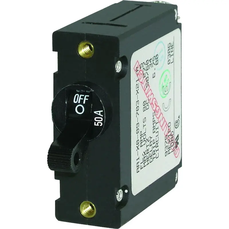 Blue Sea 7228 Ac / Dc Single Pole Magnetic World Circuit Breaker  -  50 Amp [7228] 1