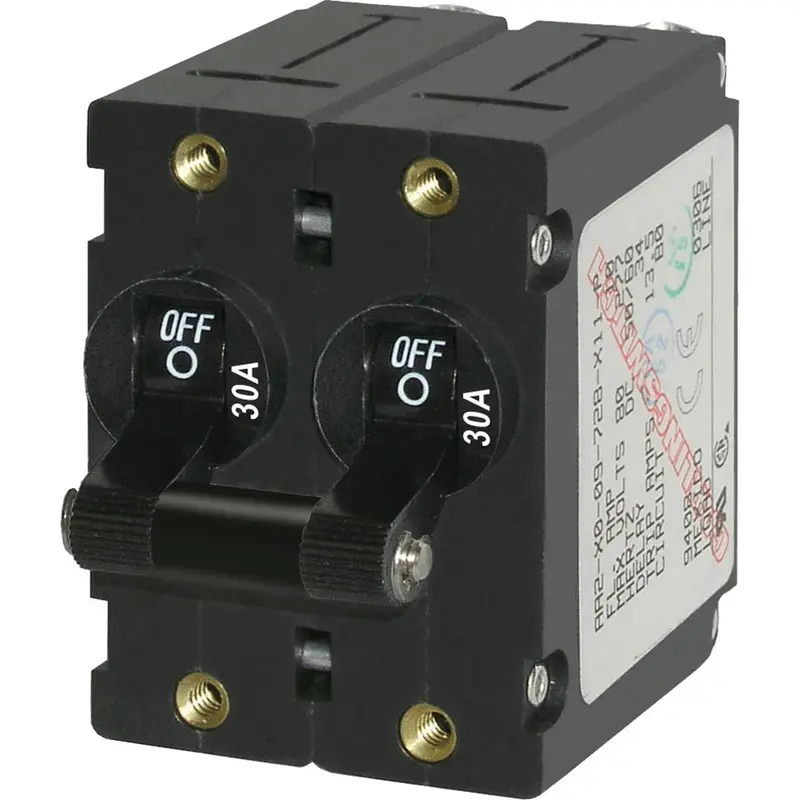 Blue Sea 7237 A-Series Double Pole Toggle - 30A - Black [7237] 1