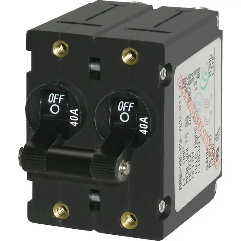 Blue Sea 7239 A-Series Double Pole Toggle - 40A - Black [7239] 1
