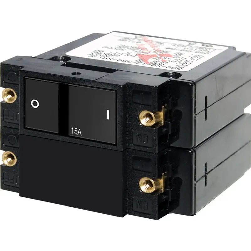 Blue Sea 7411 A-Series Flat Rocker Circuit Breaker - Double Pole - 15A [7411] 1