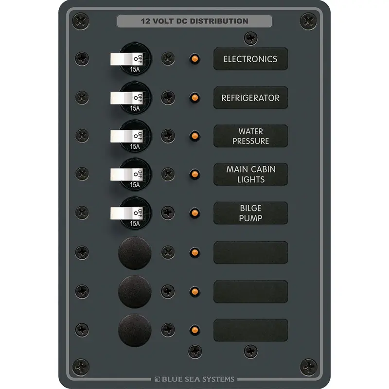 Blue Sea 8023 Dc 8 Position Circuit Breaker - White Switches [8023] 1