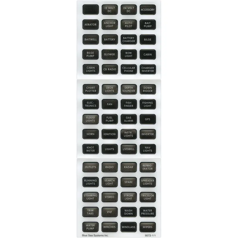 Blue Sea 8214 Black Small Format Label Kit - 60 Labels [8214] 1