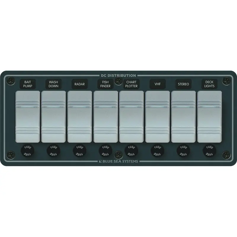 Blue Sea 8261 Waterproof Panel 8 Position - Slate Grey [8261] 1
