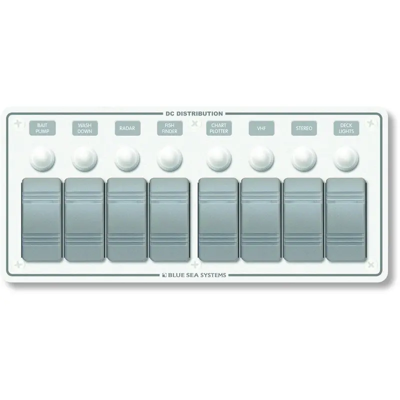 Blue Sea 8271 Water Resistant Panel - 8 Position - White - Horizontal Mount [8271] 1