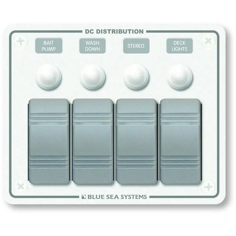Blue Sea 8272 Water Resistant Panel - 4 Position - White - Horizontal Mount [8272] 1