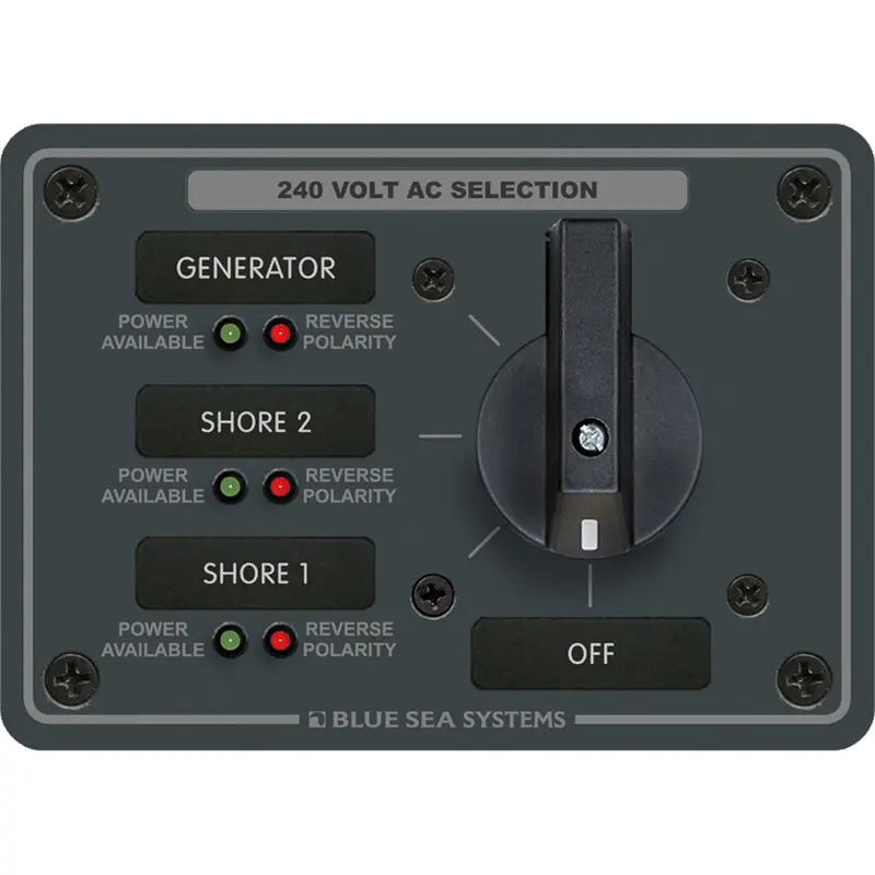 Blue Sea 8361 Ac Rotary Switch Panel 65 Ampere 3 Positions + Off, 3 Pole [8361] 1