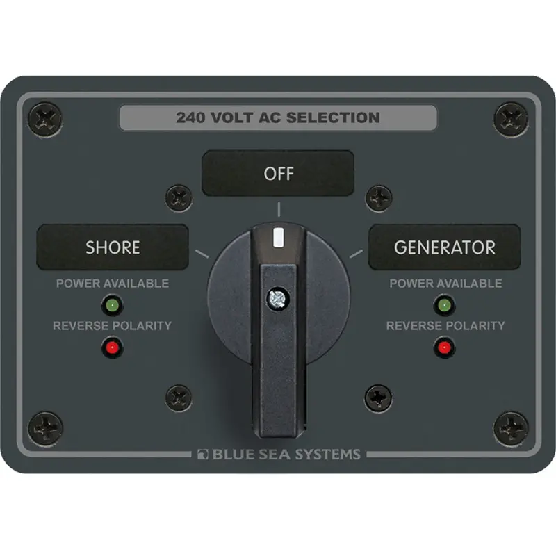 Blue Sea 8363 Ac Rotary Switch Panel 65 Ampere 2 Positions + Off, 3 Pole [8363] 1