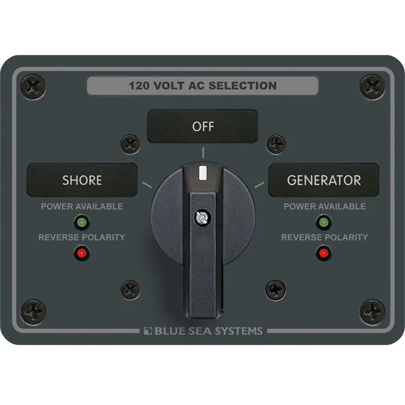 Blue Sea 8365 Ac Rotary Switch Panel 65 Ampere 2 Positions + Off, 2 Pole [8365] 1