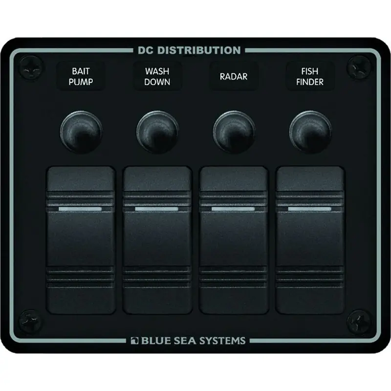 Blue Sea 8372 Water Resistant 4 Position - Black - Horizontal Mount Panel [8372] 1