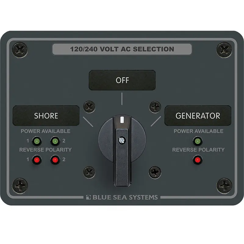 Blue Sea 8386 Ac Rotary Switch Panel 30 Ampere 2 Positon + Off, 4 Pole [8386] 1
