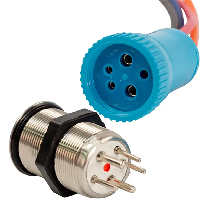 Bluewater 22Mm Push Button Switch - Off/On/On Nav/Anc Contact - Blue/Green/Red Led - 1' Lead [9059-3114-1] 1