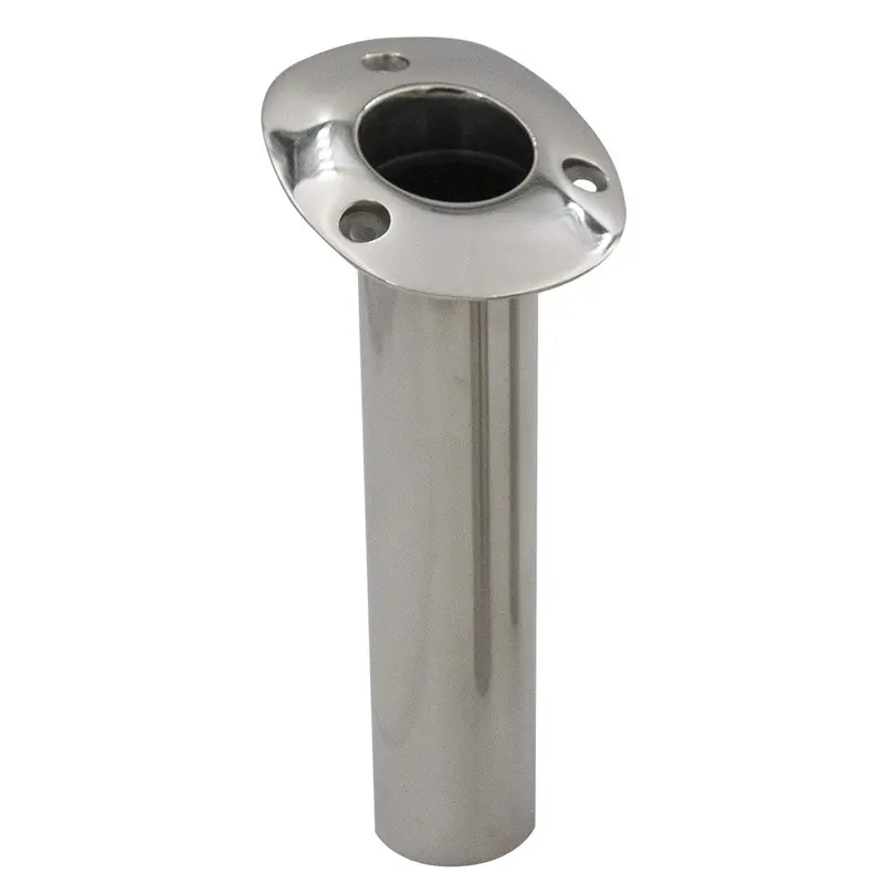 C.E. Smith 70 Series Standard Flush Mount Rod Holder - 15 Degree - Stainless Steel - Gimbal Bar Bottom - Black Liner [536710] 1