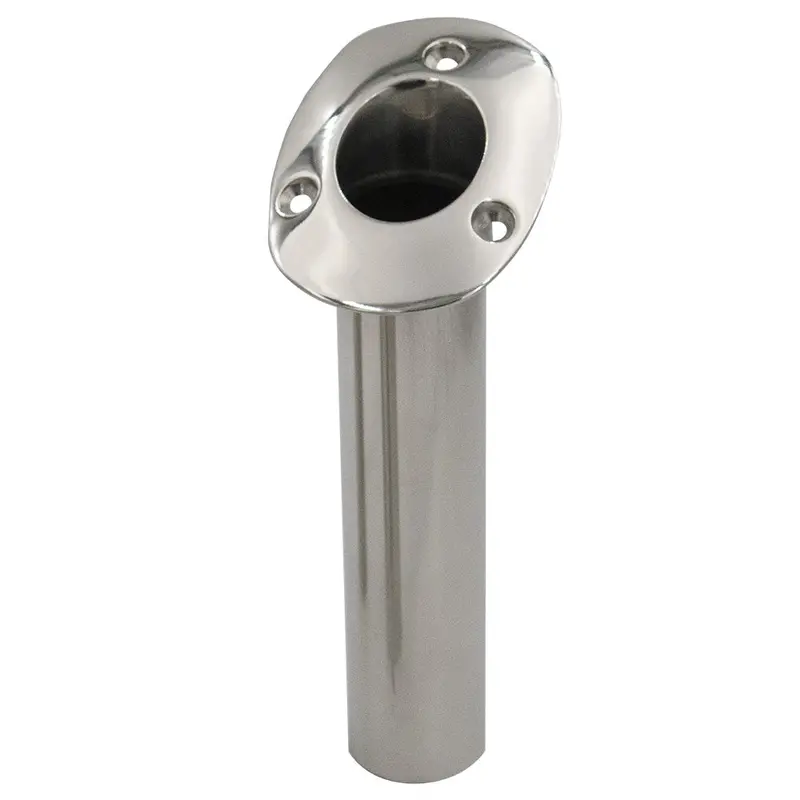 C.E. Smith 80 Series Standard Flush Mount Rod Holder - 30 Degree - Stainless Steel - Cast Bottom - Black Liner [536820C] 1