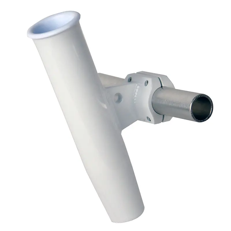 C. E. Smith Aluminum Horizontal Clamp-On Rod Holder 1-5/16" Od White - Powdercoat W/Sleeve [53711] 1
