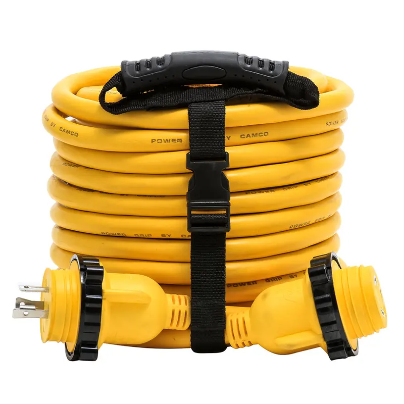 Camco 30 Amp Power Grip Marine Extension Cord - 50 M-Locking/F-Locking Adapter [55613] 1
