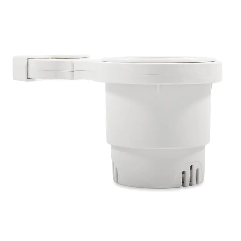 Camco Clamp-On Rail Mounted Cup Holder - Large For Up To 2" Rail - White [53083] 1