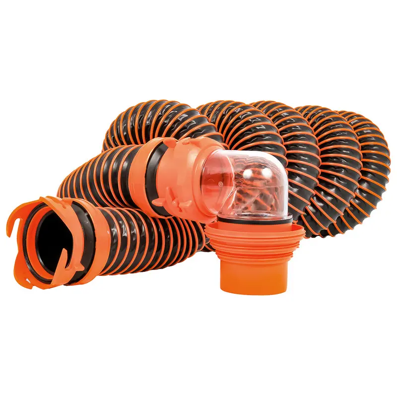Camco Rhinoextreme 15 Sewer Hose Kit W/Swivel Fitting 4 In 1 Elbow Caps [39861] 1