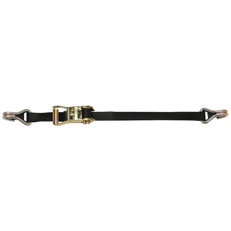 Cargobuckle Ratchet Strap Tie-Down W/Double J-Hooks  Keeper - 1" X 12 [F14060] 1