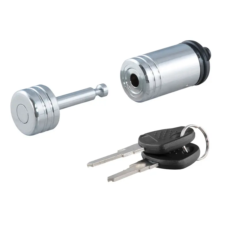 Curt Coupler Lock - 1/4" Pin - 7/8" Latch Span - Barbell - Chrome [23520] 1