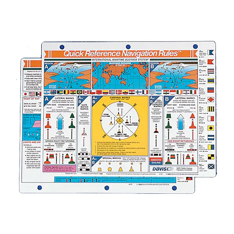 Davis Quick Reference International Navigation Rules Card [127] 1