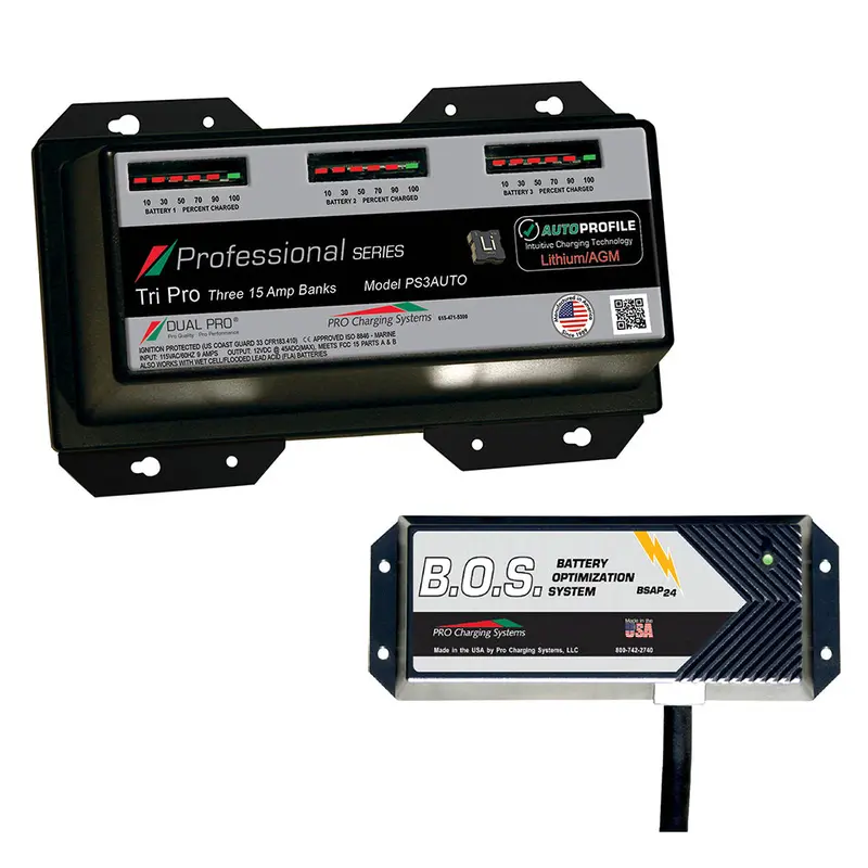 Dual Pro Ps3 Auto 3 Bank Battery Charger W/3 Bank B.O.S. [Ps3auto/Bos12v3] 1