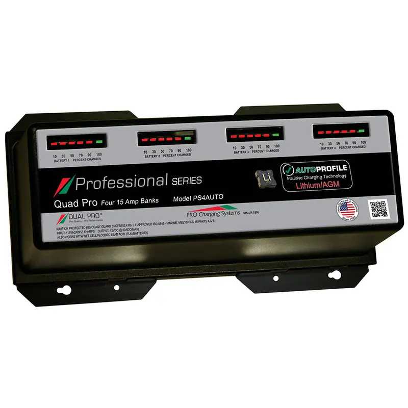 Dual Pro Ps4 Auto 15A - 4-Bank Lithium/Agm Battery Charger [Ps4auto] 1