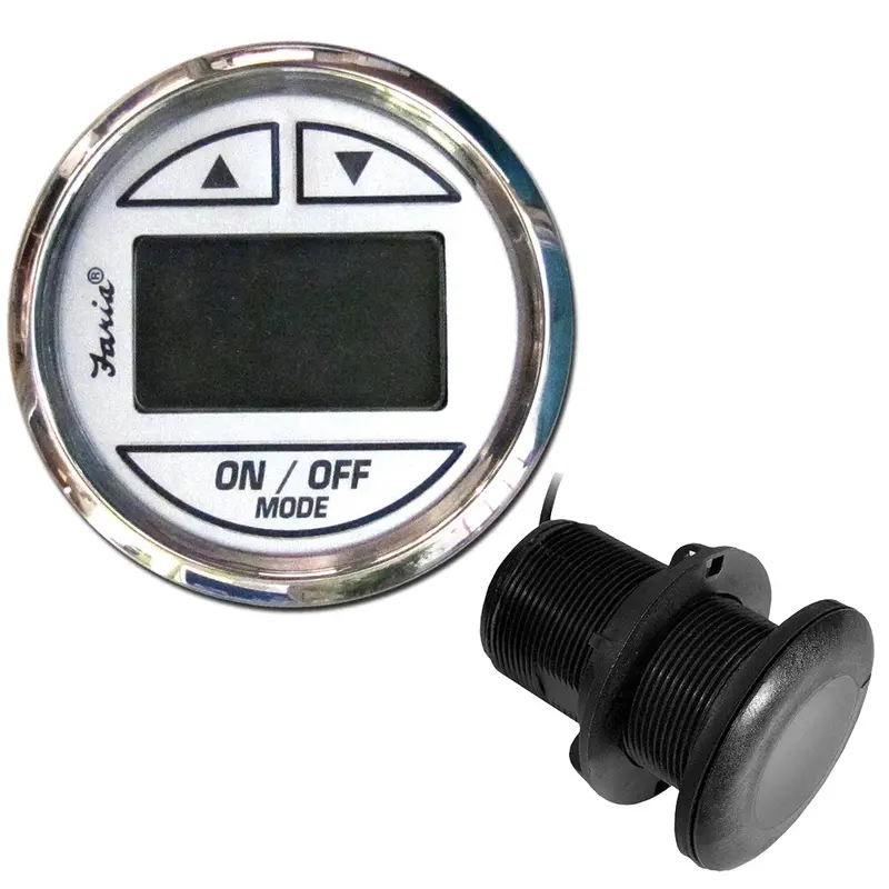 Faria Chesapeake White Ss 2" Depth Sounder W/Thru-Hull Transducer [13894] 1
