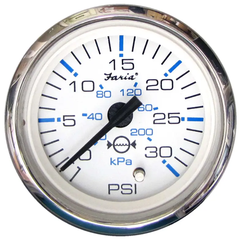 Faria Chesapeake White Ss 2" Water Pressure Gauge (30 Psi) [13812] 1