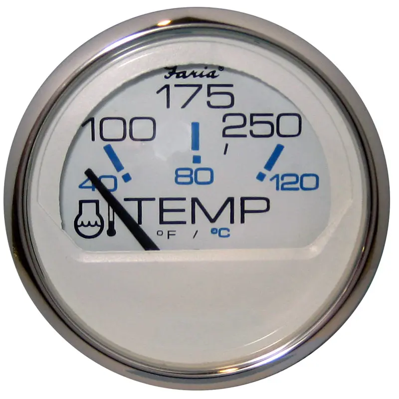 Faria Chesapeake White Ss 2" Water Temperature Gauge (100-250 Degreef) [13804] 1