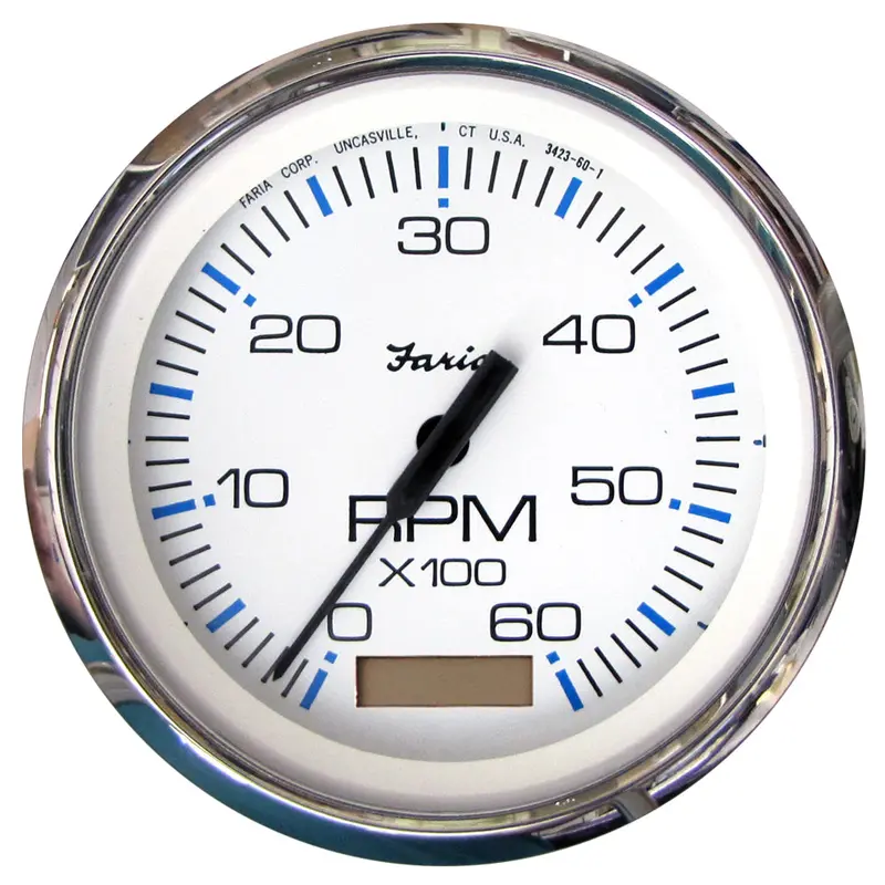 Faria Chesapeake White Ss 4" Tachometer W/Hourmeter - 6000 Rpm (Gas)(Inboard) [33832] 1