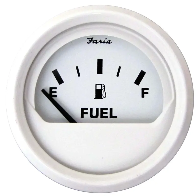 Faria Dress White 2" Fuel Level Gauge (E-1/2-F) [13101] 1